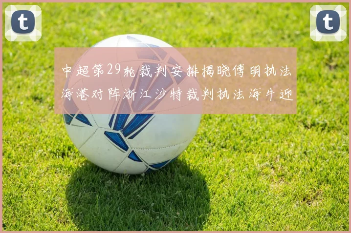 中超第29轮裁判安排揭晓傅明执法海港对阵浙江沙特裁判执法海牛迎战三镇